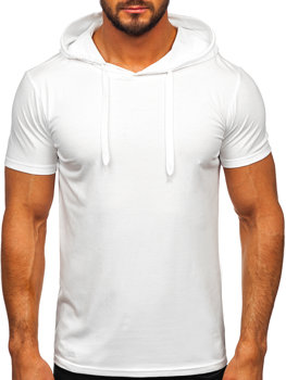 Bolf Herren T-Shirt mit Kapuze Weiß  8T89