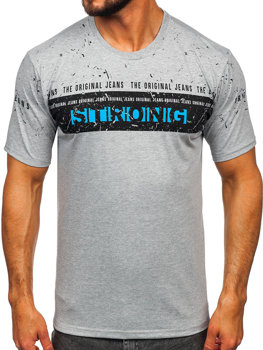 Bolf Herren T-Shirt mit Motiv Grau  14204