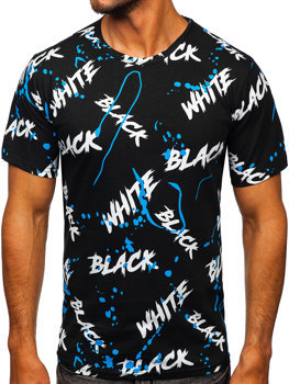 Bolf Herren T-Shirt mit Print Schwarz-Blau  14939