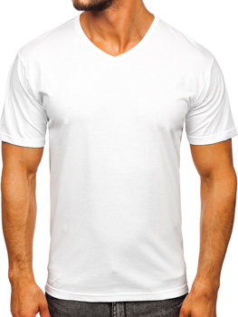 Bolf Herren T-Shirt mit V-Ausschnitt Weiß  192131