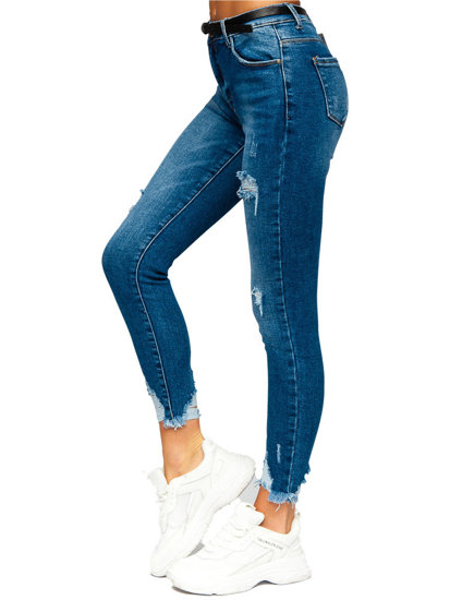 Bolf Damen Jeanshose skinny mit Gürtel Dunkalblau  S3958-3P