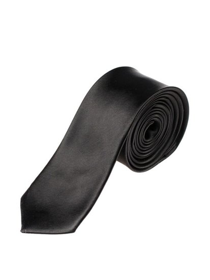 Bolf Herren Elegante Schmale Krawatte Schwarz K001