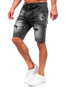 Bolf Herren Kurze Jeanshose Shorts Schwarzgrau  MP0036G1