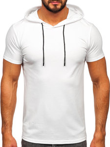 Bolf Herren T-Shirt mit Kapuze Weiß  8T957