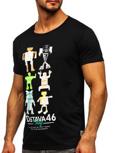 Bolf Herren T-Shirt mit Motiv Schwarz KS2360