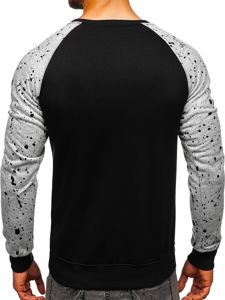 Bolf Herrensweatshirt ohne Kapuze mit Aufdruck Schwarz DD07